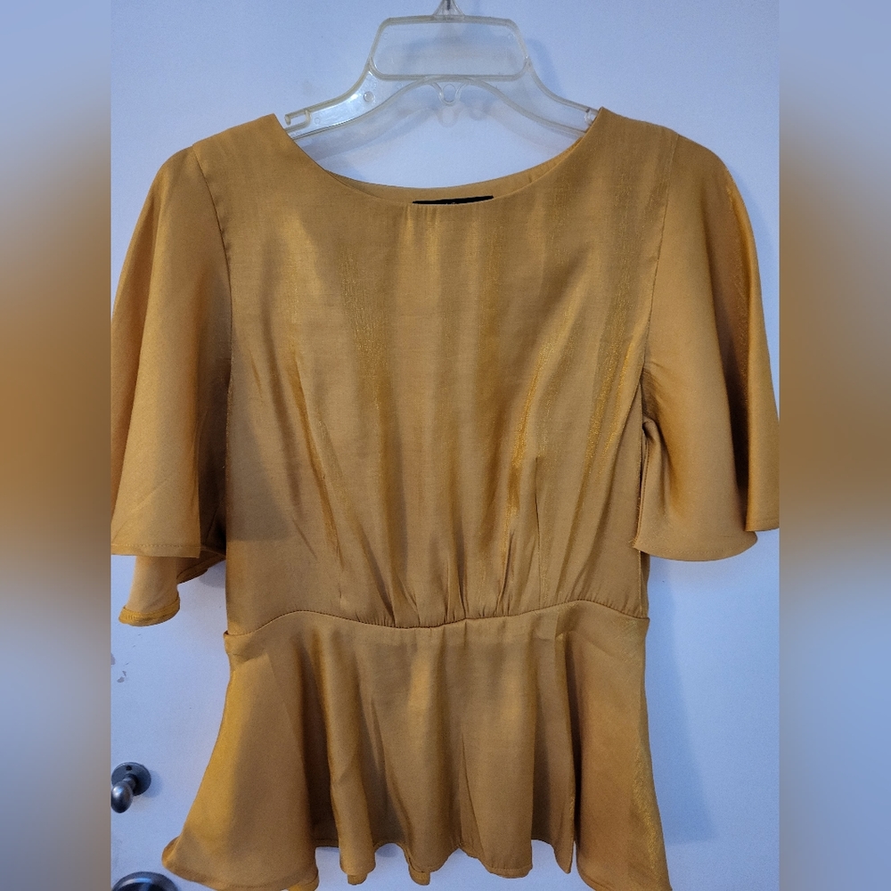 Elegant Mustard Peplum Top